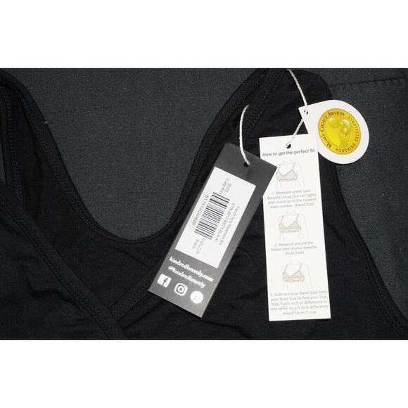 Kindred Bravely French Terry Racerback Nursing Maternity Sleep Black Bra - Picture 11 of 13